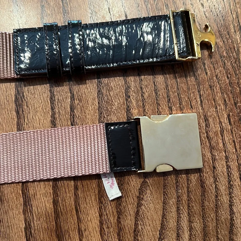 Nikki Jaggs Taupe And Black Snap Buckle Belt Size XXL